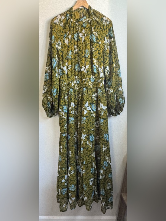 Anthropologie Dresses & Skirts - NWT Anthropologie Somerset Long Sleeve Mock Neck Chiffon Maxi Dress Green 2X